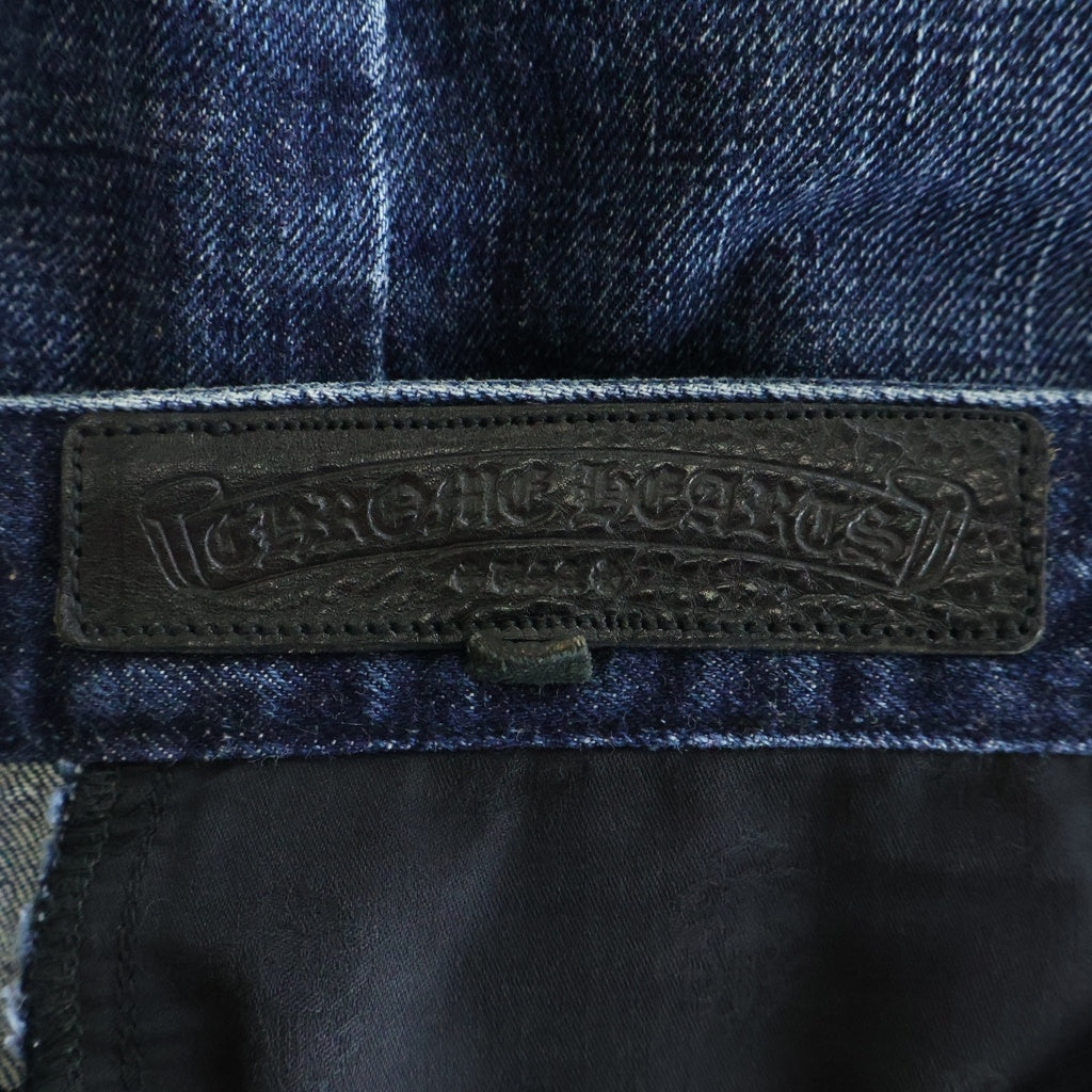 CHROME HEARTS(クロムハーツ) DENIM SHORTS クロスパッチ付き カットオフデニムショーツ インディゴ