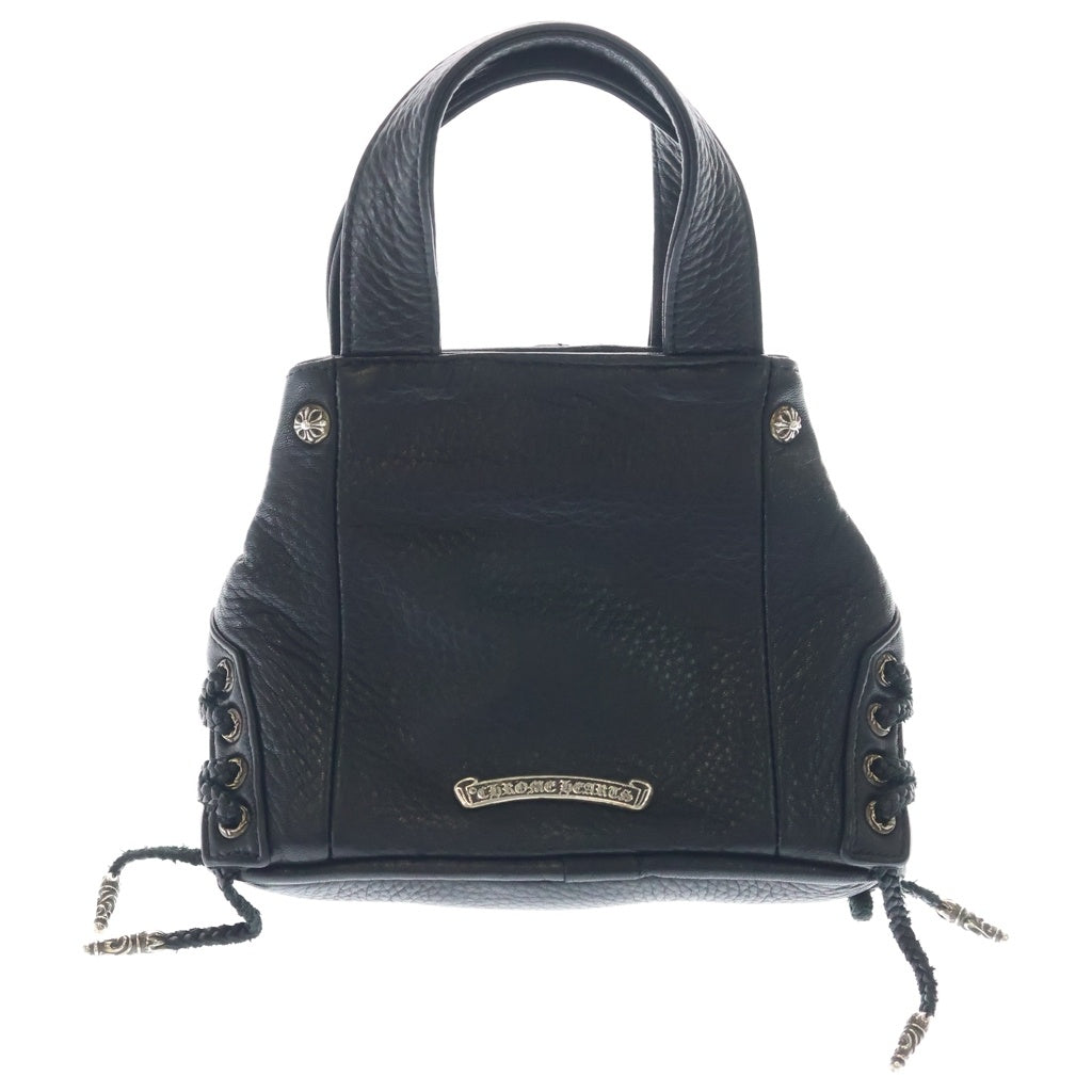 CHROME HEARTS(クロムハーツ) JJ DEAN MINI JJディーン ダガージップ クロスボール レザーハンドバッグ ブラック レディース