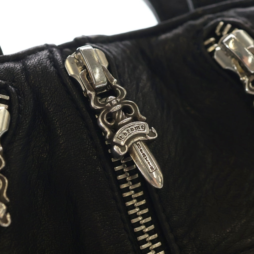 CHROME HEARTS(クロムハーツ) JJ DEAN MINI JJディーン ダガージップ クロスボール レザーハンドバッグ ブラック レディース