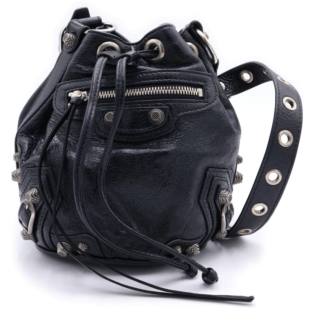 BALENCIAGA(バレンシアガ) LE CAGOLE XS 702431 ル カゴール XS バケットショルダーバッグ ブラック レディース