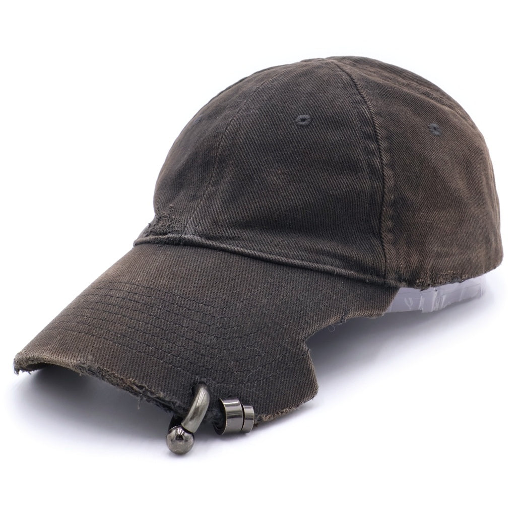 BALENCIAGA(バレンシアガ) 23AW Logo Embroidered Ring Cap 744299 ロゴ刺繍 ベースボールピアスキャップ ブラック