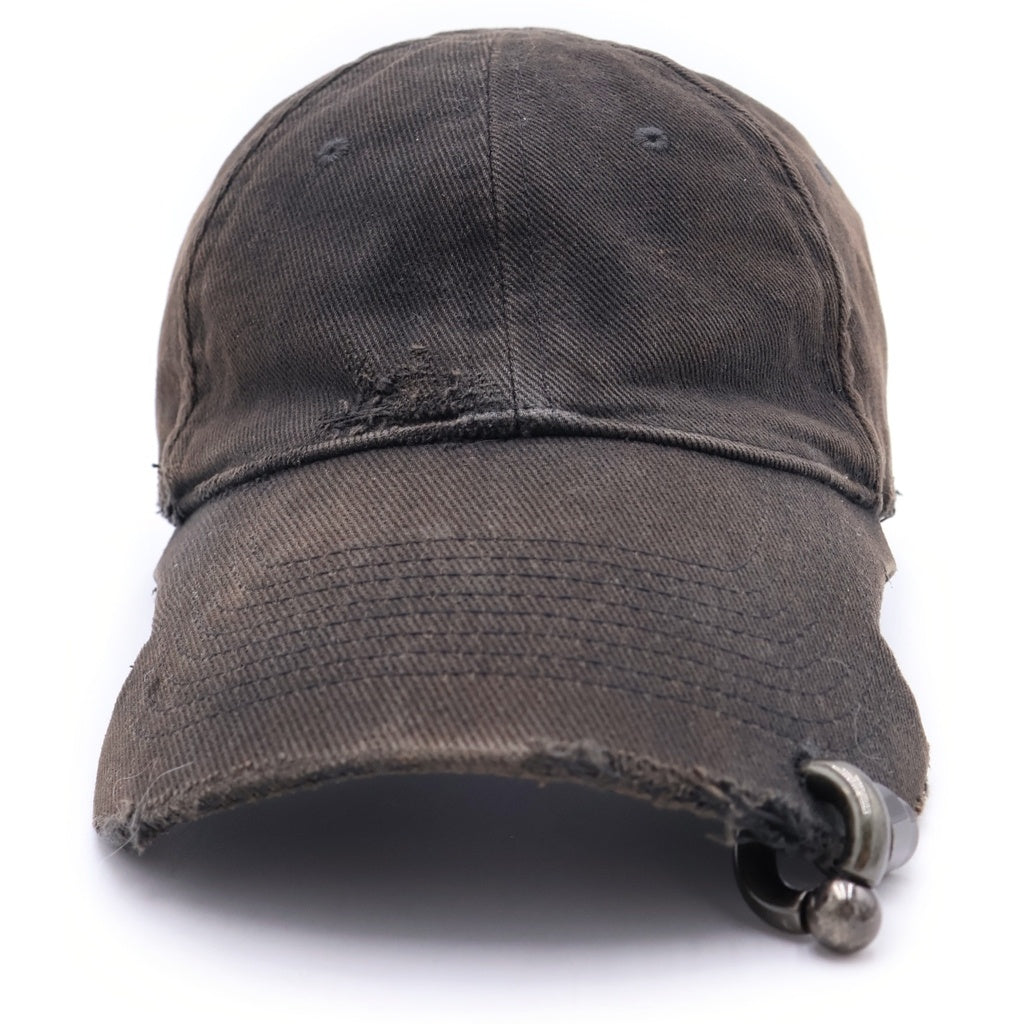 BALENCIAGA(バレンシアガ) 23AW Logo Embroidered Ring Cap 744299 ロゴ刺繍 ベースボールピアスキャップ ブラック