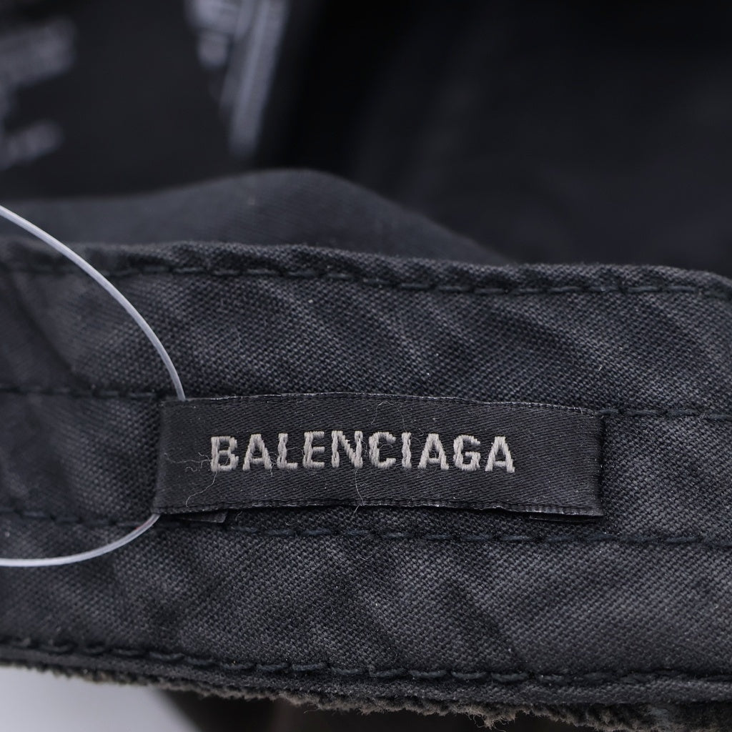 BALENCIAGA(バレンシアガ) 23AW Logo Embroidered Ring Cap 744299 ロゴ刺繍 ベースボールピアスキャップ ブラック
