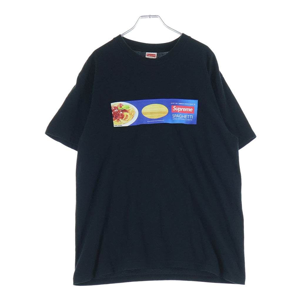 SUPREME(シュプリーム) 21AW Spaghetti Tee スパゲッティ プリント クルーネック半袖Tシャツ カットソー ブラック