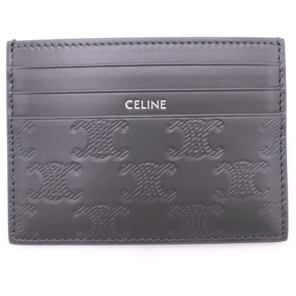 CELINE(セリーヌ) LARGE CARD HOLDER 10K913FQD.10AN トリオンフ エンボス加工 カードホルダー カーフスキン グレー レディース