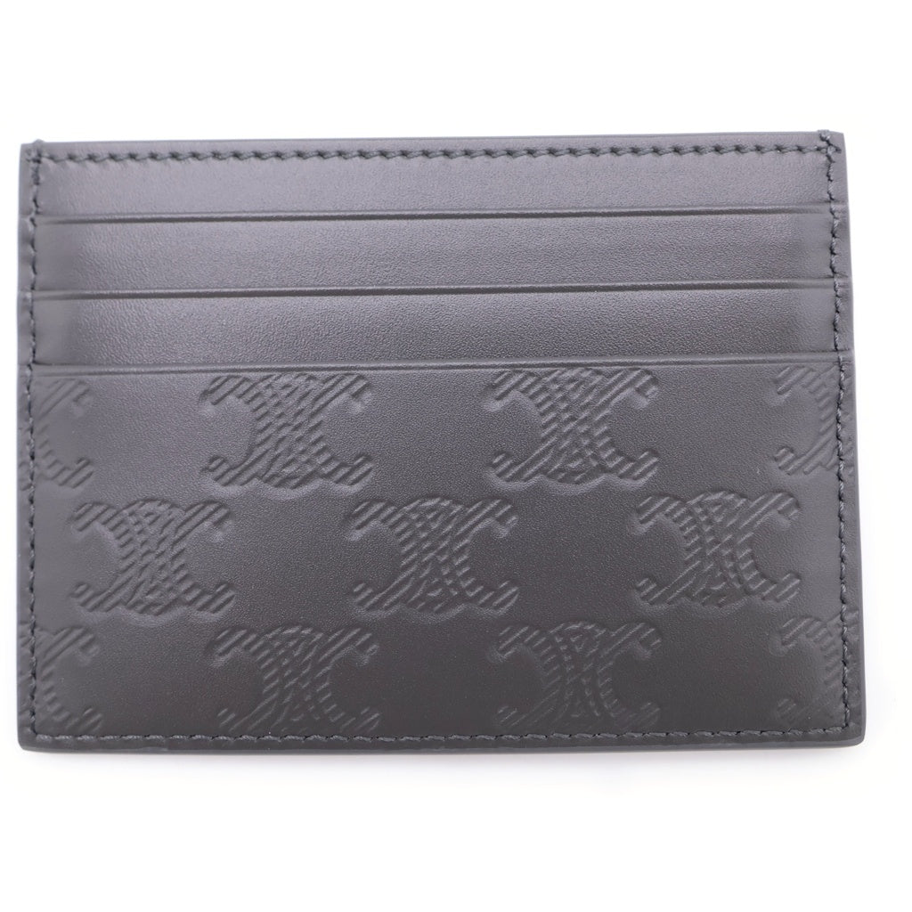 CELINE(セリーヌ) LARGE CARD HOLDER 10K913FQD.10AN トリオンフ エンボス加工 カードホルダー カーフスキン グレー レディース