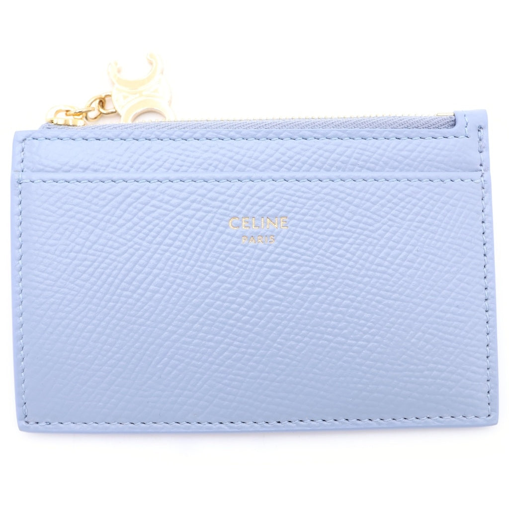 CELINE(セリーヌ) ZIPPED CARD HOLDER トリオンフ ジップ付きカードケース カードホルダー 財布 ブルー 10M083FVO.05LM レディース