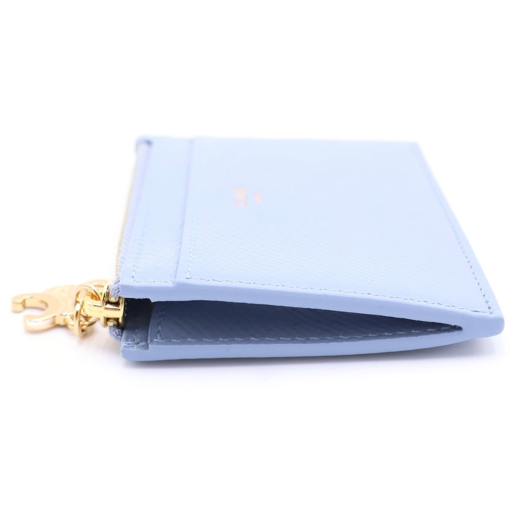 CELINE(セリーヌ) ZIPPED CARD HOLDER トリオンフ ジップ付きカードケース カードホルダー 財布 ブルー 10M083FVO.05LM レディース