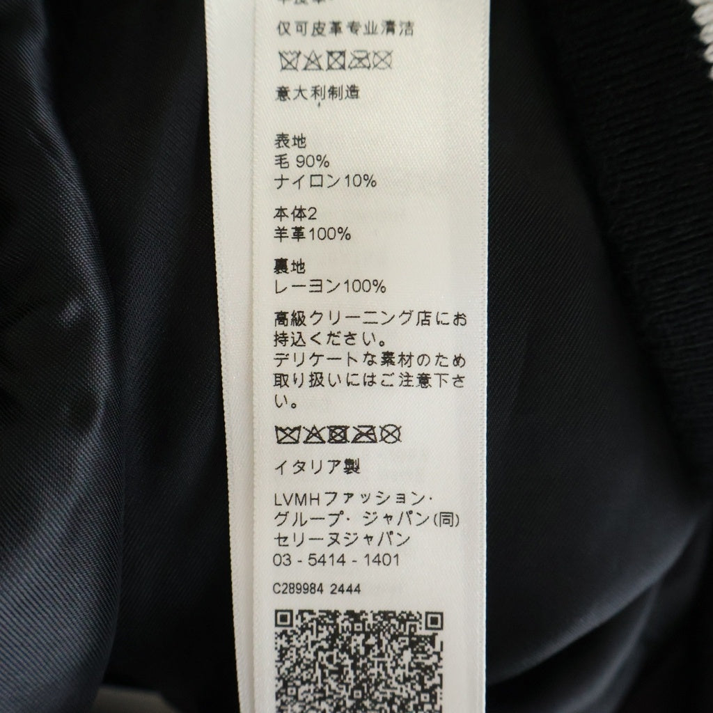CELINE(セリーヌ) Cパッチロゴ フード付きテディジャケット ブルゾン スタジャン ブラック RVOKL896C.38NO.48