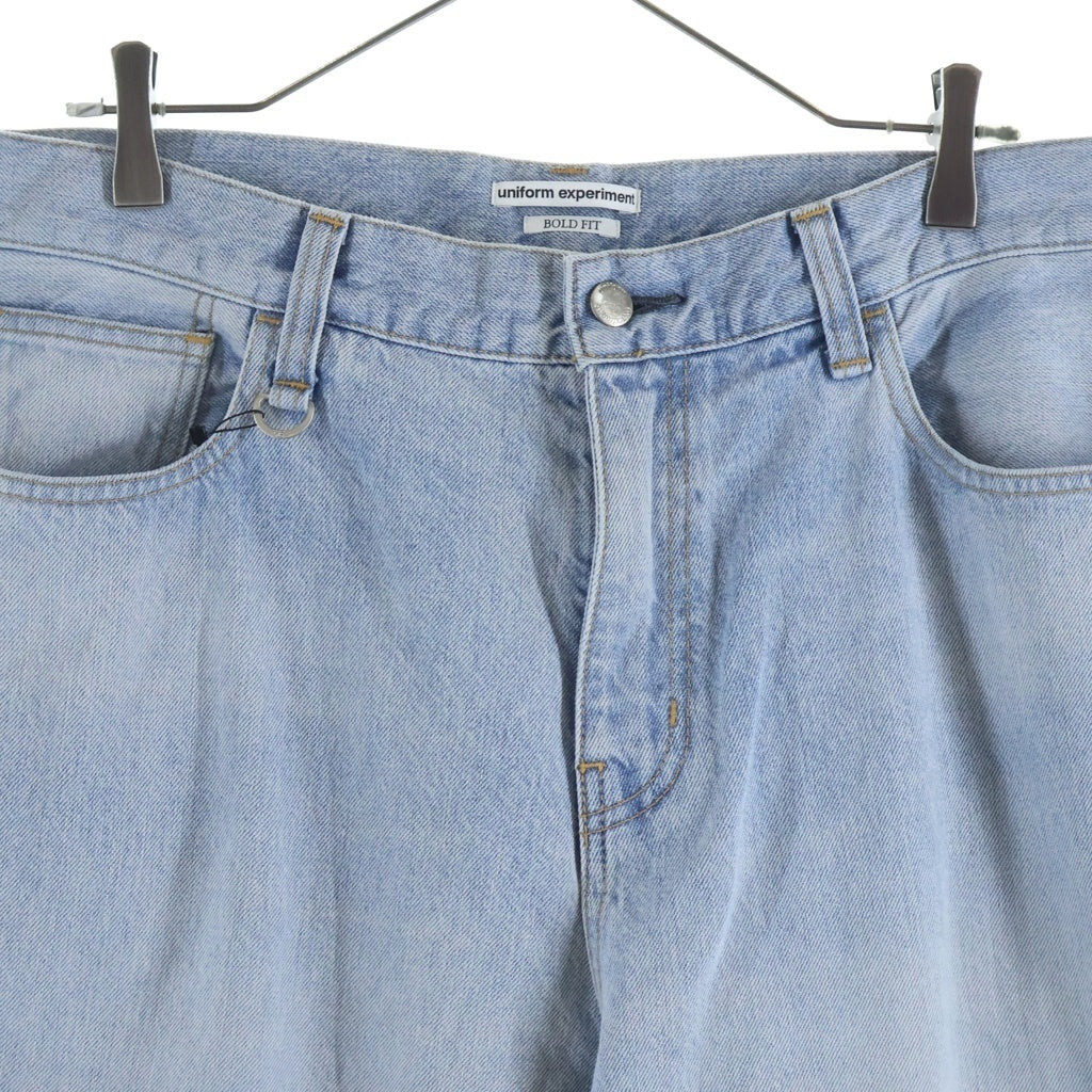 UNIFORM EXPERIMENT(ユニフォームエクスペリメント) WASHED DENIM BOLD-FIT JEANS ウォッシュド デニム ボルドフィット ジーンズ デニムパンツ インディゴ UE-252053