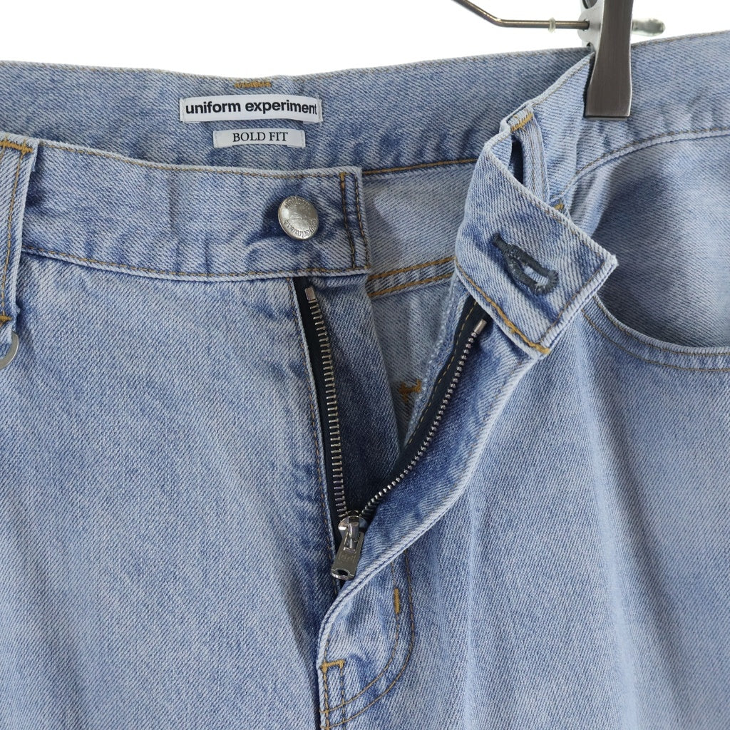UNIFORM EXPERIMENT(ユニフォームエクスペリメント) WASHED DENIM BOLD-FIT JEANS ウォッシュド デニム ボルドフィット ジーンズ デニムパンツ インディゴ UE-252053