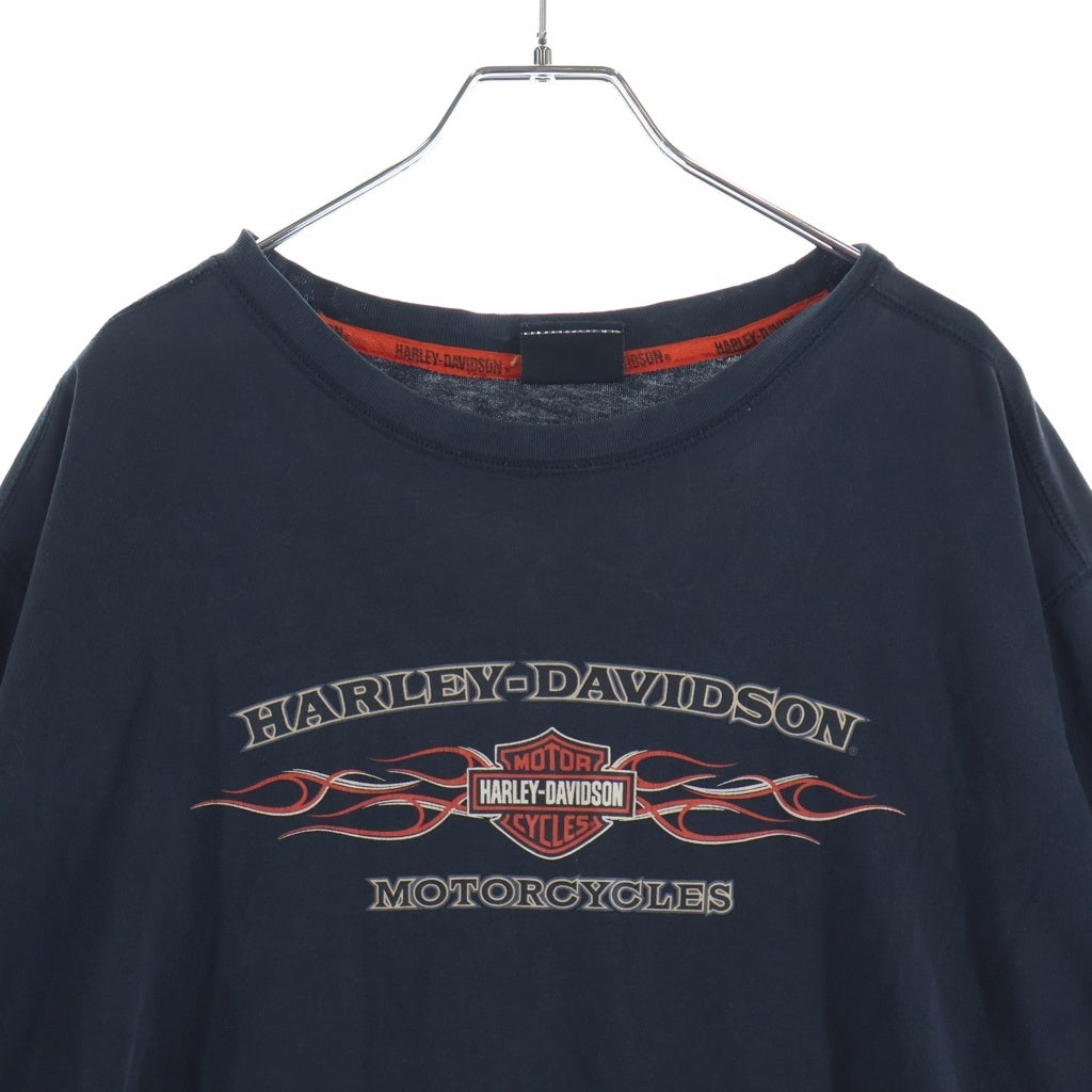 VINTAGE(ヴィンテージ) Harley-Davidson Flame Pattern L/S T-Shirt ハーレーダビッドソン フレイムパターン 長袖Tシャツ ロンT ブラック