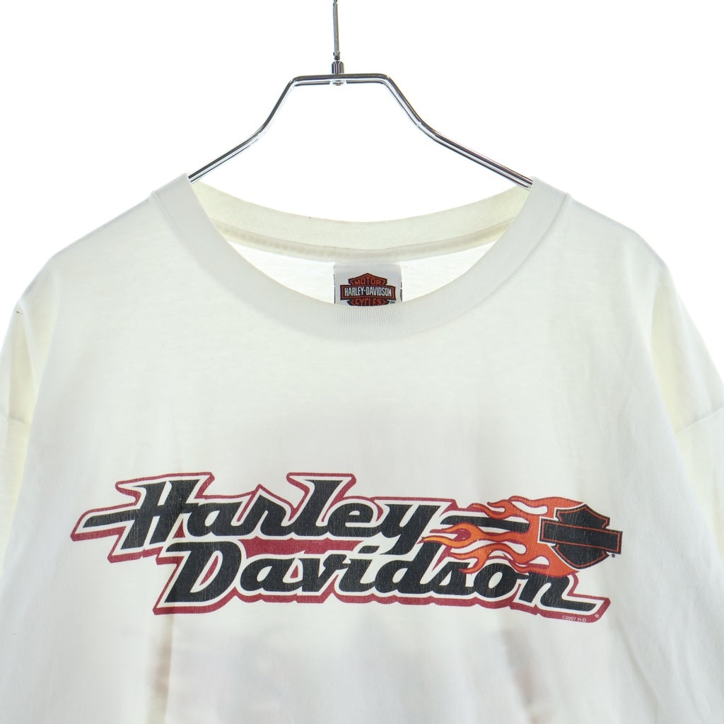 VINTAGE(ヴィンテージ) 00S Harley-Davidson Flame Pattern L/S T-Shirt ハーレーダビッドソン フレイムパターン 長袖Tシャツ ロンT ホワイト