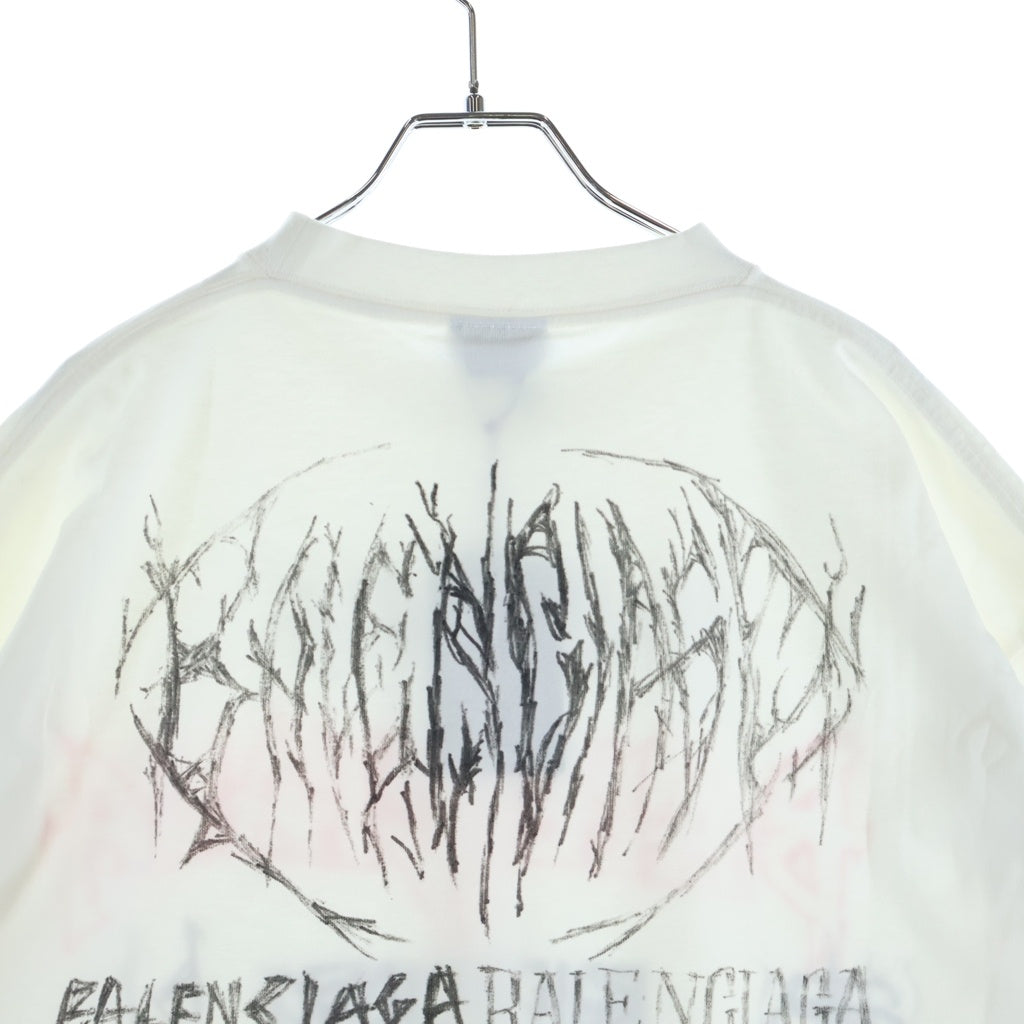 BALENCIAGA(バレンシアガ) Diy Metal T-Shirt メタルロゴ ダメージ加工半袖Tシャツ ホワイト 641675 TPVO2