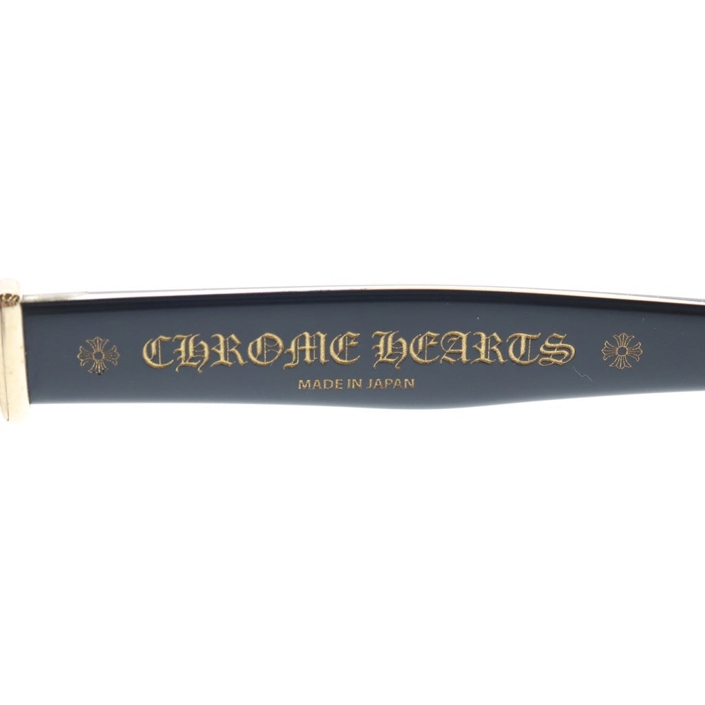 CHROME HEARTS(クロムハーツ) VAGILLIONAIRE 2 ダガーテンプル ウェリントンアイウェア 眼鏡 ブラック/ゴールド