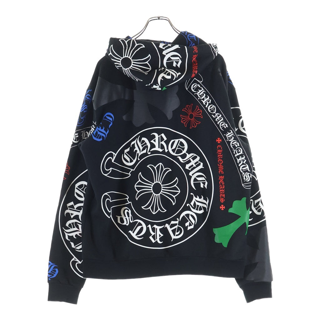 CHROME HEARTS(クロムハーツ) STENCIL HOODIE ステンシル 総柄 プルオーバースウェットパーカー フーディー ブラック