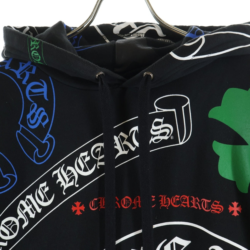 CHROME HEARTS(クロムハーツ) STENCIL HOODIE ステンシル 総柄 プルオーバースウェットパーカー フーディー ブラック