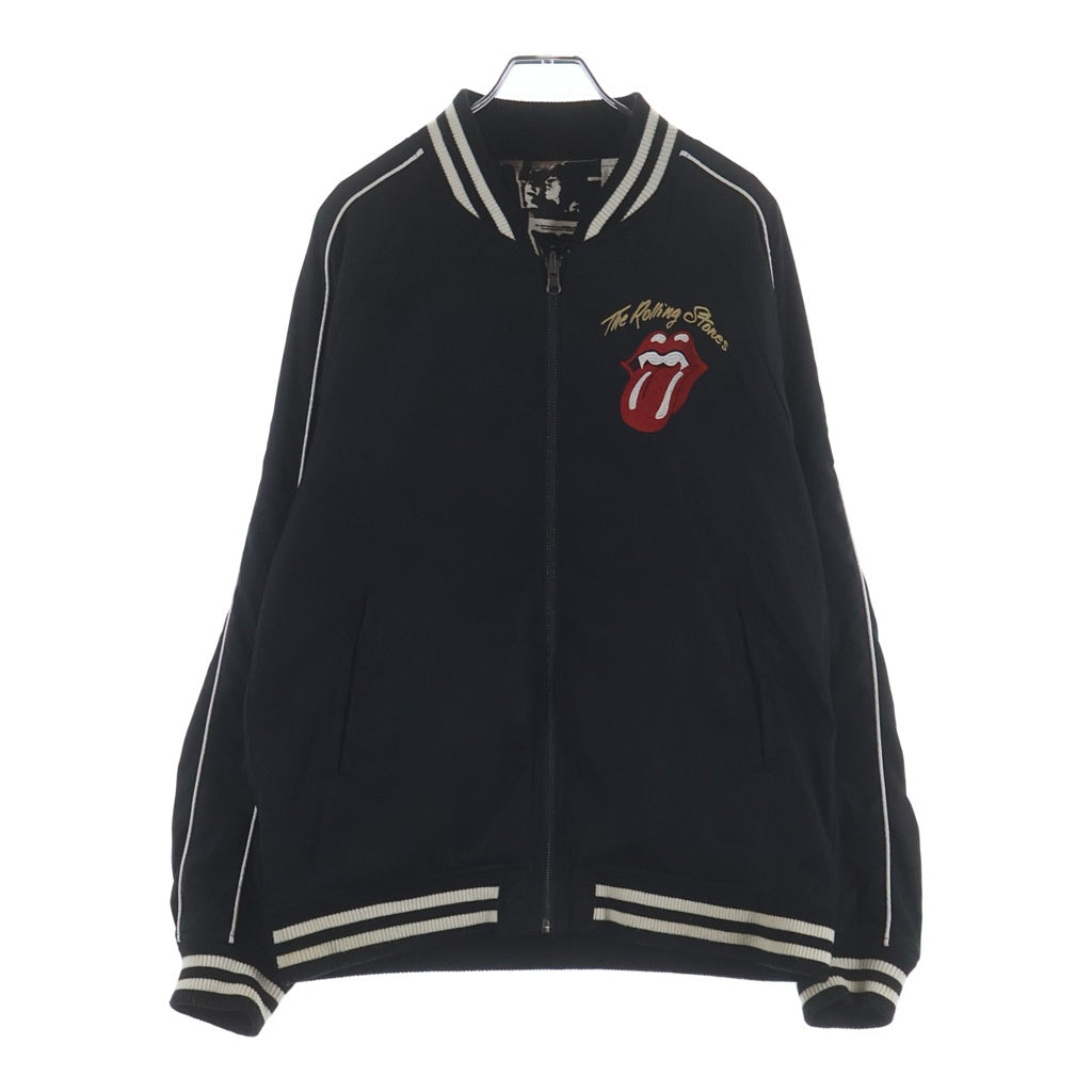 JACKROSE(ジャックローズ) ×The Rolling Stones Reversible Jacket ローリングストーンズ リバーシブルジャケット スカジャン ブラック 270707J