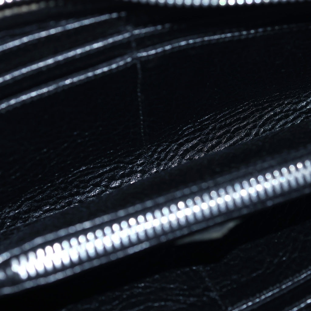 CHROME HEARTS(クロムハーツ) REC F ZIP QUILTED W CH CRS SML セメタリークロス キルティングレザー スモールCHクロス ロングウォレット 長財布 ブラック