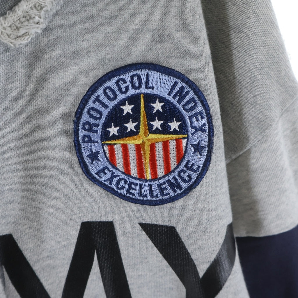 NO BRAND(ノーブランド) PROTOCOL INDEX プロトコル インデックス Reconstructed Sweatshirts Zip Hoodie protoword インデックス リコンストラクテッド スウェットシャツ ジップ グレー