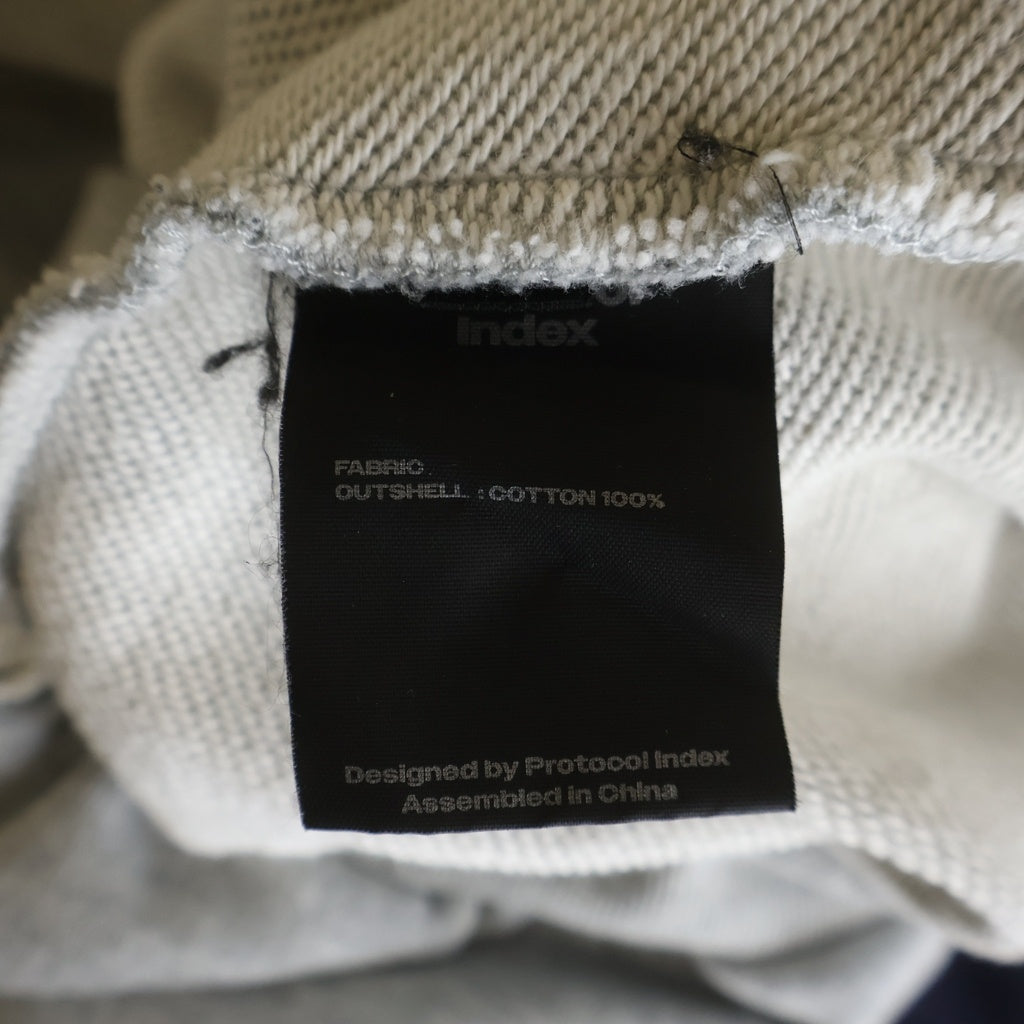 NO BRAND(ノーブランド) PROTOCOL INDEX プロトコル インデックス Reconstructed Sweatshirts Zip Hoodie protoword インデックス リコンストラクテッド スウェットシャツ ジップ グレー