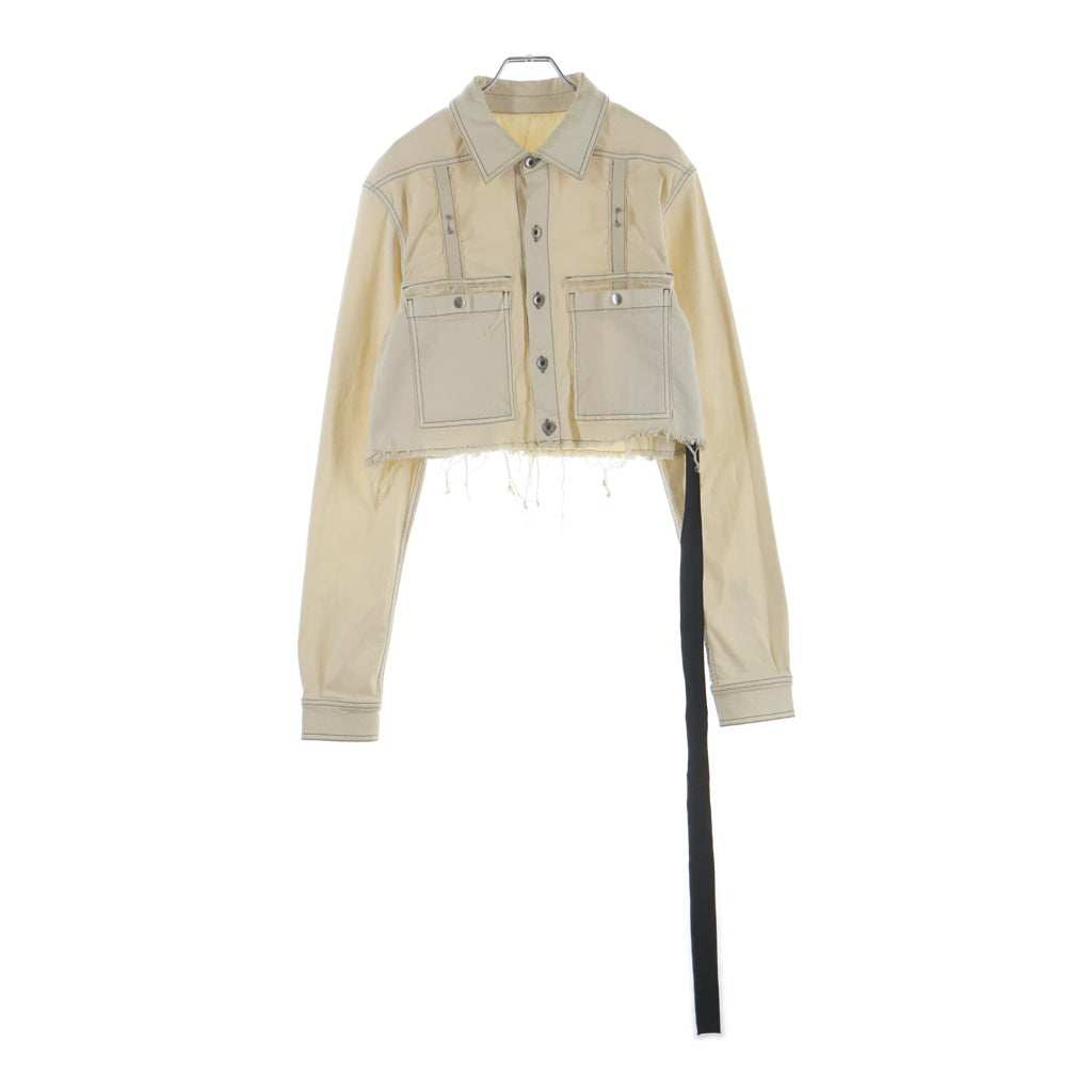 Rick Owens DRKSHDW(リックオウエンス ダークシャドウ) 22SS Cropped Outershirt クロップド アウターシャツ ジャケット アイボリー レディース DS01B7701-SDW