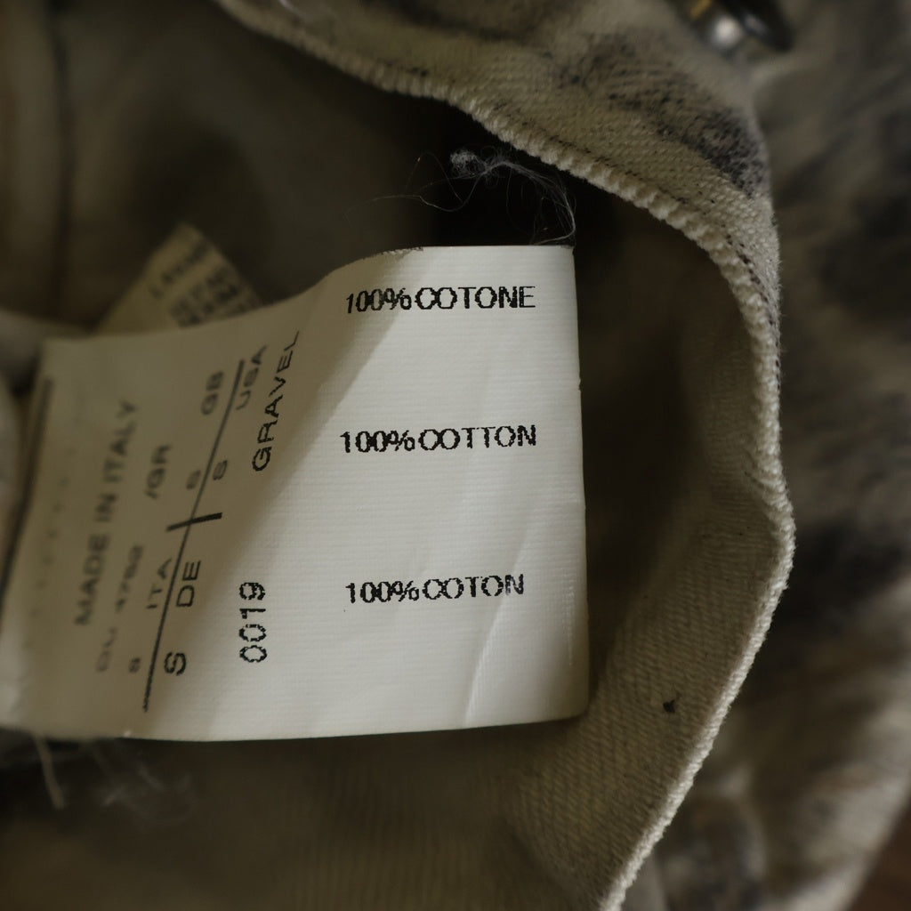 Rick Owens DRKSHDW(リックオウエンス ダークシャドウ) ゼブラ柄 マルチポケットデザイン クロップド デニムジャケット アイボリー DU4752