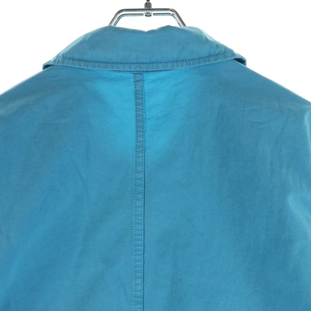 STONE ISLAND(ストーンアイランド) Old Effect Canvas Overshirt ロゴワッペン フェード加工 ジップアップ長袖シャツ ブルー 7215114WN