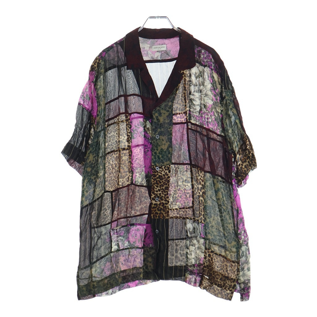 DRIES VAN NOTEN(ドリスヴァンノッテン) 23SS パッチワーク 半袖開襟シャツ オープンカラーシャツ マルチ