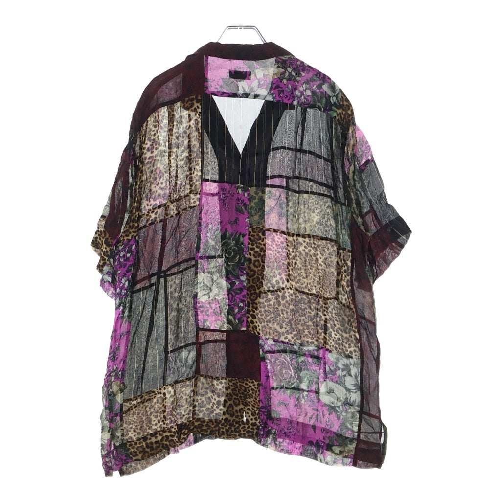 DRIES VAN NOTEN(ドリスヴァンノッテン) 23SS パッチワーク 半袖開襟シャツ オープンカラーシャツ マルチ