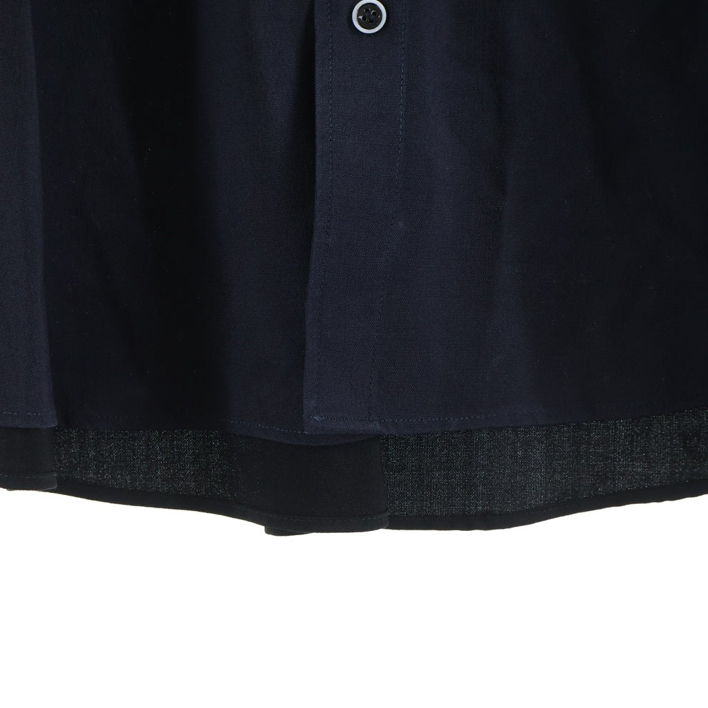 MARNI(マルニ) トロピカルウール ドッキング ロングスリーブ長袖シャツ CUMU0278UDTW839 ネイビー/ブラック
