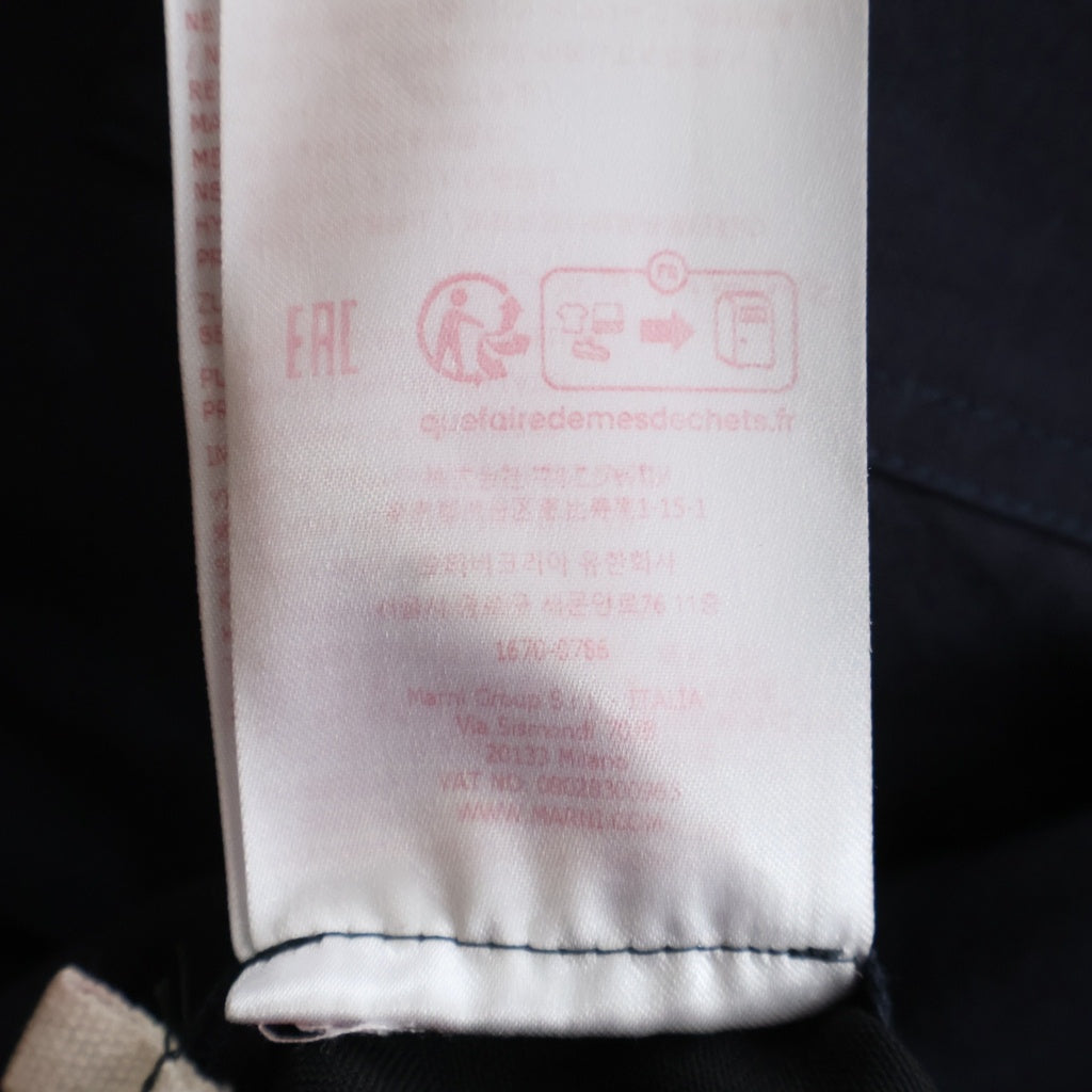 MARNI(マルニ) トロピカルウール ドッキング ロングスリーブ長袖シャツ CUMU0278UDTW839 ネイビー/ブラック