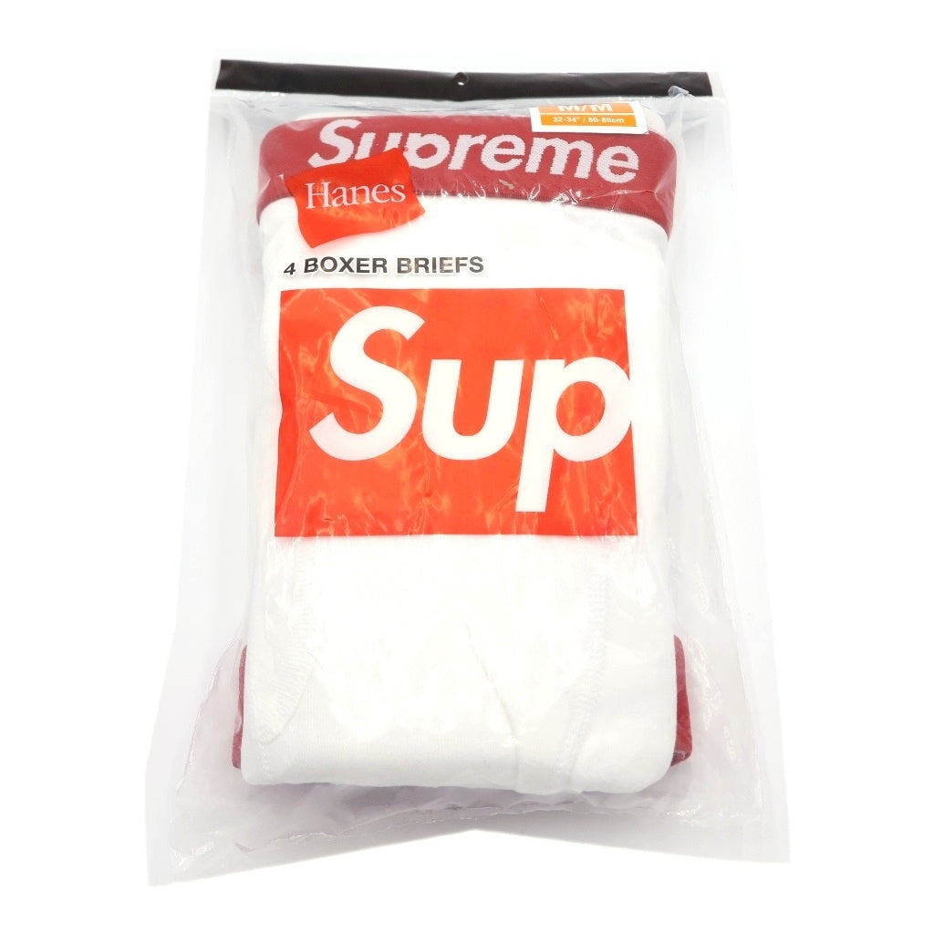 SUPREME(シュプリーム) Hanes Boxer Briefs (4 Pack)White ヘインズ ボクサーブリーフ パンツ アンダーウェア 4点セット ホワイト(M・White)