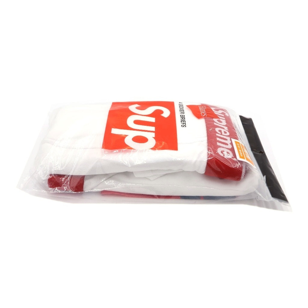 SUPREME(シュプリーム) Hanes Boxer Briefs (4 Pack)White ヘインズ ボクサーブリーフ パンツ アンダーウェア 4点セット ホワイト(M・White)