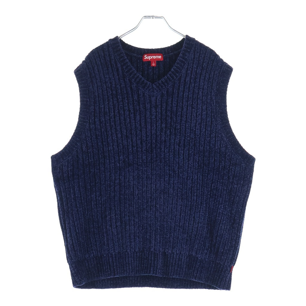 SUPREME(シュプリーム) 24AW Chenille Sweater Vest Navy シェニール ニットセーター ベスト ネイビー