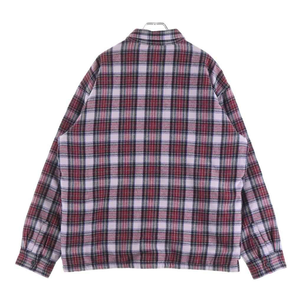 SUPREME(シュプリーム) 25AW Thermal Lined Zip Up Flannel Shirt サーマル ジップアップフランネルシャツ 長袖シャツ ピンク