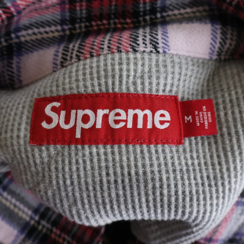 SUPREME(シュプリーム) 25AW Thermal Lined Zip Up Flannel Shirt サーマル ジップアップフランネルシャツ 長袖シャツ ピンク