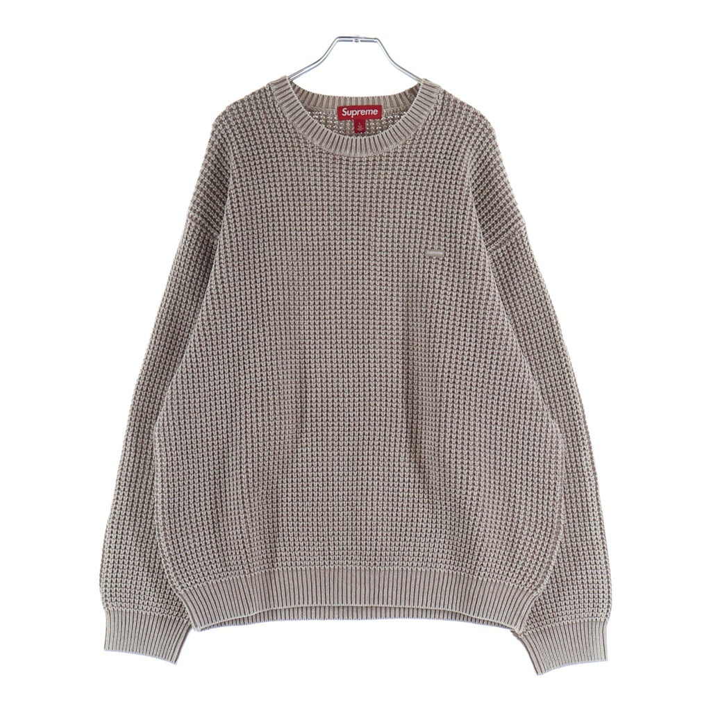 SUPREME(シュプリーム) 26SS Washed Small Box Waffle Sweater Light Brown ウォッシュド スモールボックスロゴ クルーネックワッフルセーター ベージュ