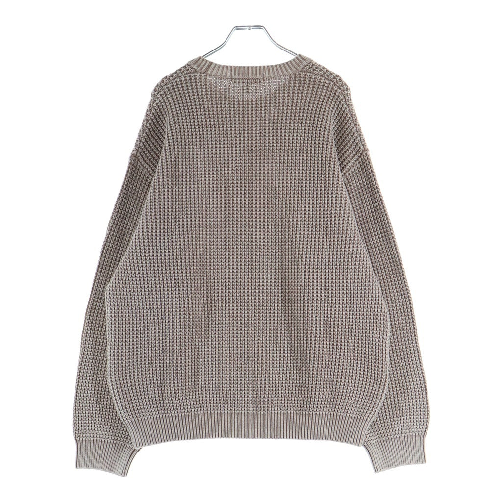 SUPREME(シュプリーム) 26SS Washed Small Box Waffle Sweater Light Brown ウォッシュド スモールボックスロゴ クルーネックワッフルセーター ベージュ