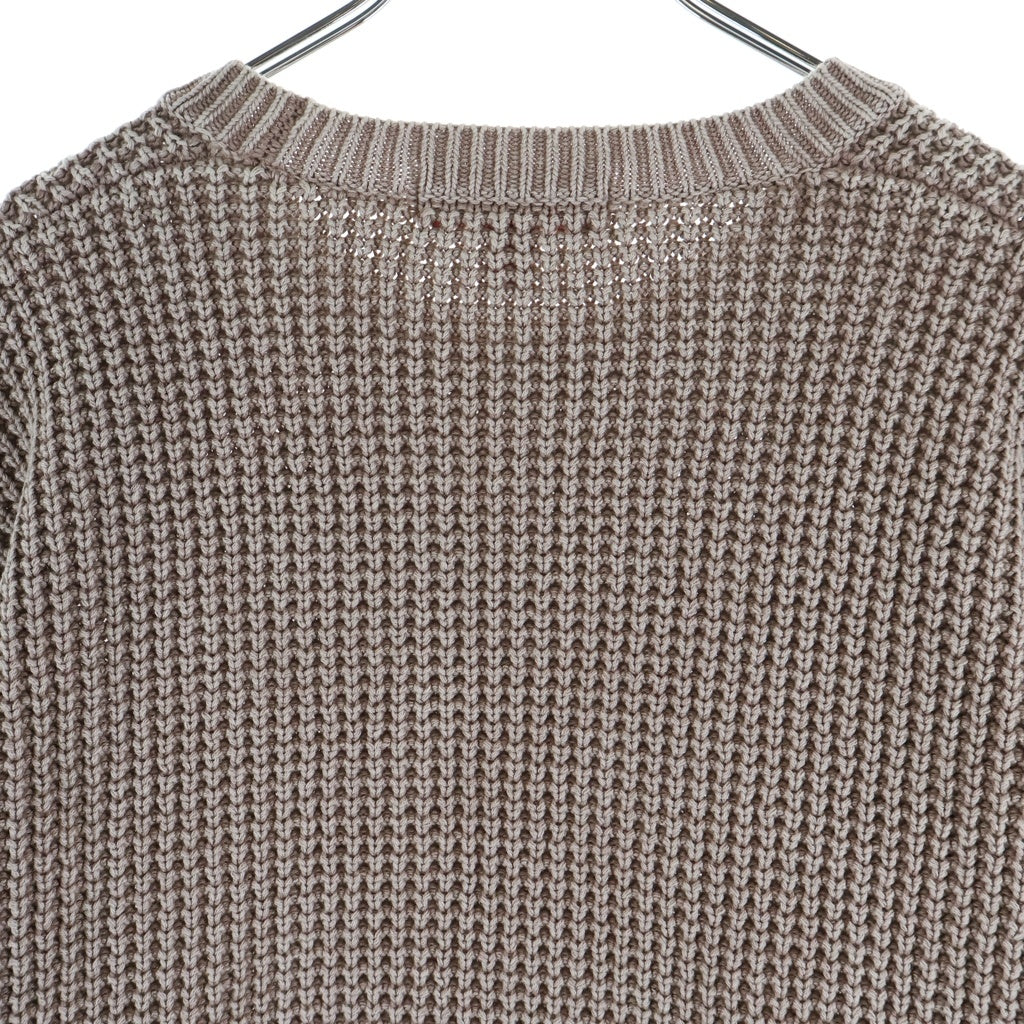 SUPREME(シュプリーム) 26SS Washed Small Box Waffle Sweater Light Brown ウォッシュド スモールボックスロゴ クルーネックワッフルセーター ベージュ