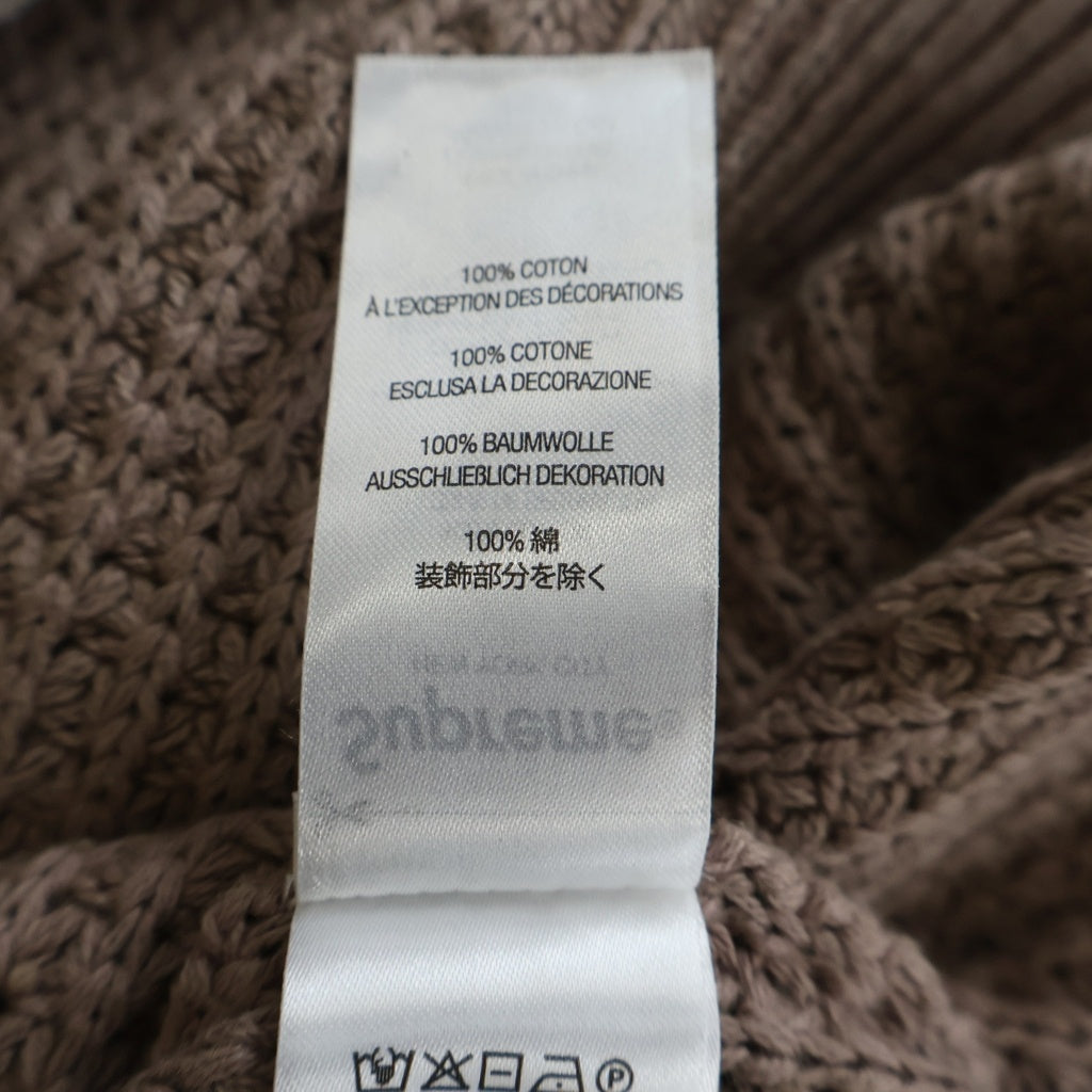 SUPREME(シュプリーム) 26SS Washed Small Box Waffle Sweater Light Brown ウォッシュド スモールボックスロゴ クルーネックワッフルセーター ベージュ