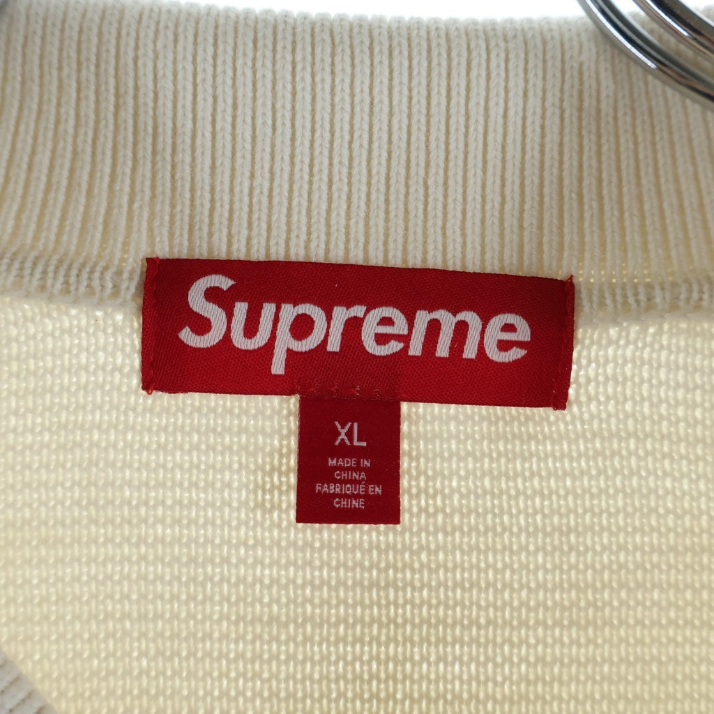 SUPREME(シュプリーム) 24AW Woven Leather Zip Up Cardigan White ウーブン レザージップアップカーディガン ホワイト