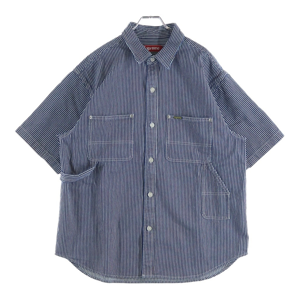 SUPREME(シュプリーム) 25SS Loose Fit S/S Denim Painter Shirt ストライプ デニムペインターシャツ 半袖シャツ インディゴ