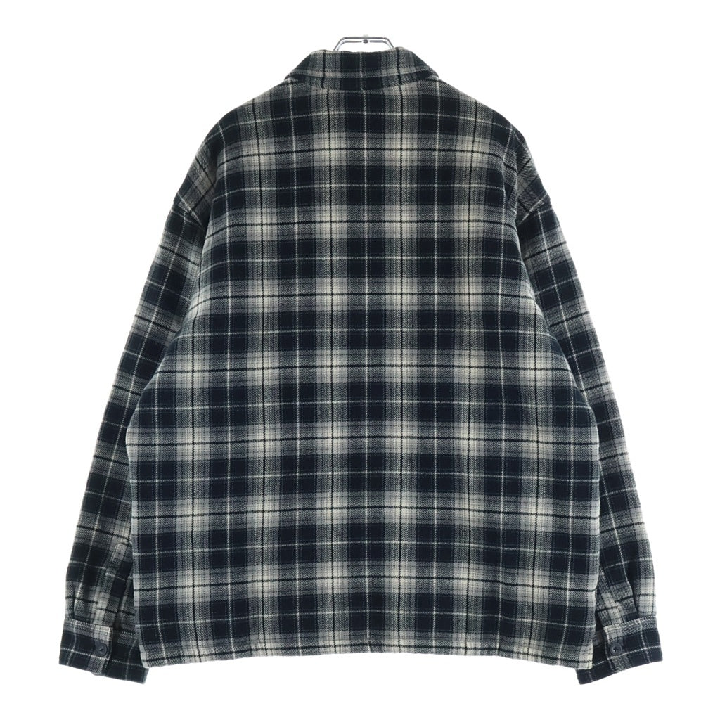 SUPREME(シュプリーム) 25AW Thermal Lined Zip Up Flannel Shirt サーマル ジップアップフランネルシャツ 長袖シャツ ブラック