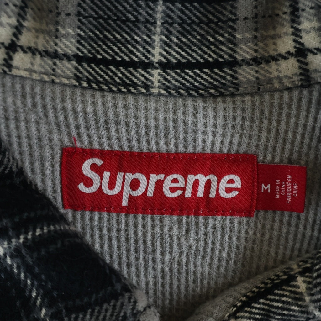 SUPREME(シュプリーム) 25AW Thermal Lined Zip Up Flannel Shirt サーマル ジップアップフランネルシャツ 長袖シャツ ブラック