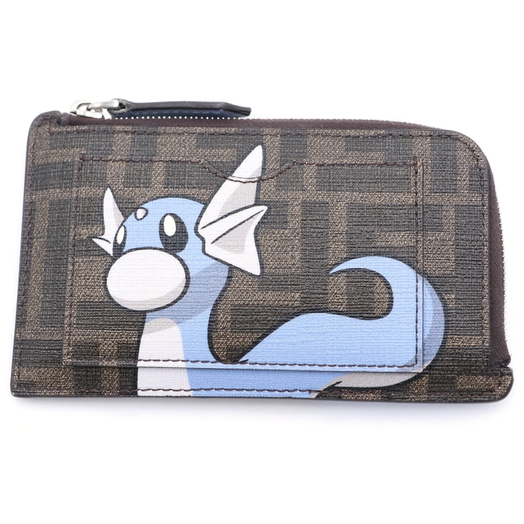 FENDI(フェンディ) ×POKEMON ×FRAGMENT DRATINI CARD CASE ×ポケモン ×フラグメント ミニリュウ コインカードケース ブラウン レディース