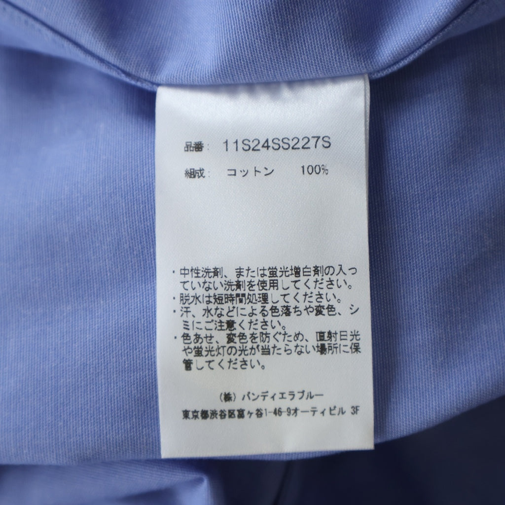 RAKINES(ラキネス) SIMPSONS POPLIN R SHIRT シンプソンズ ポップリン シャツ ポケットシャツ 襟付きシャツ ブルー 11S24SS227S