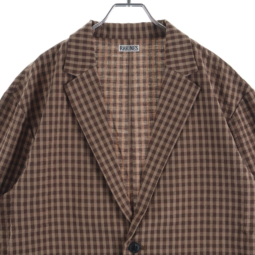 RAKINES(ラキネス) TRINITY SEERSUCKER STRANGER JACKET トリニティシアサッカートラッカージャケット シャツジャケット ブラウン 11S24SS220J