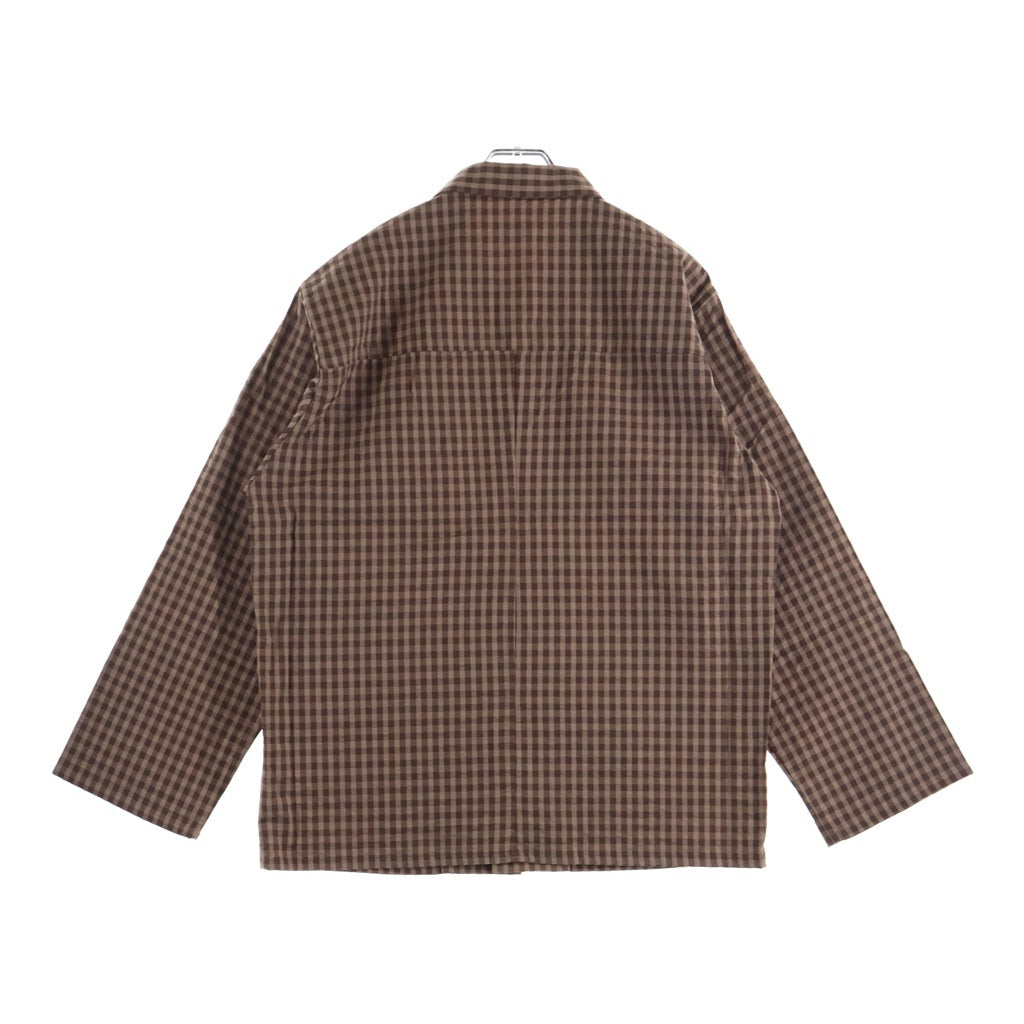 RAKINES(ラキネス) TRINITY SEERSUCKER STRANGER JACKET トリニティシアサッカートラッカージャケット シャツジャケット ブラウン 11S24SS219B