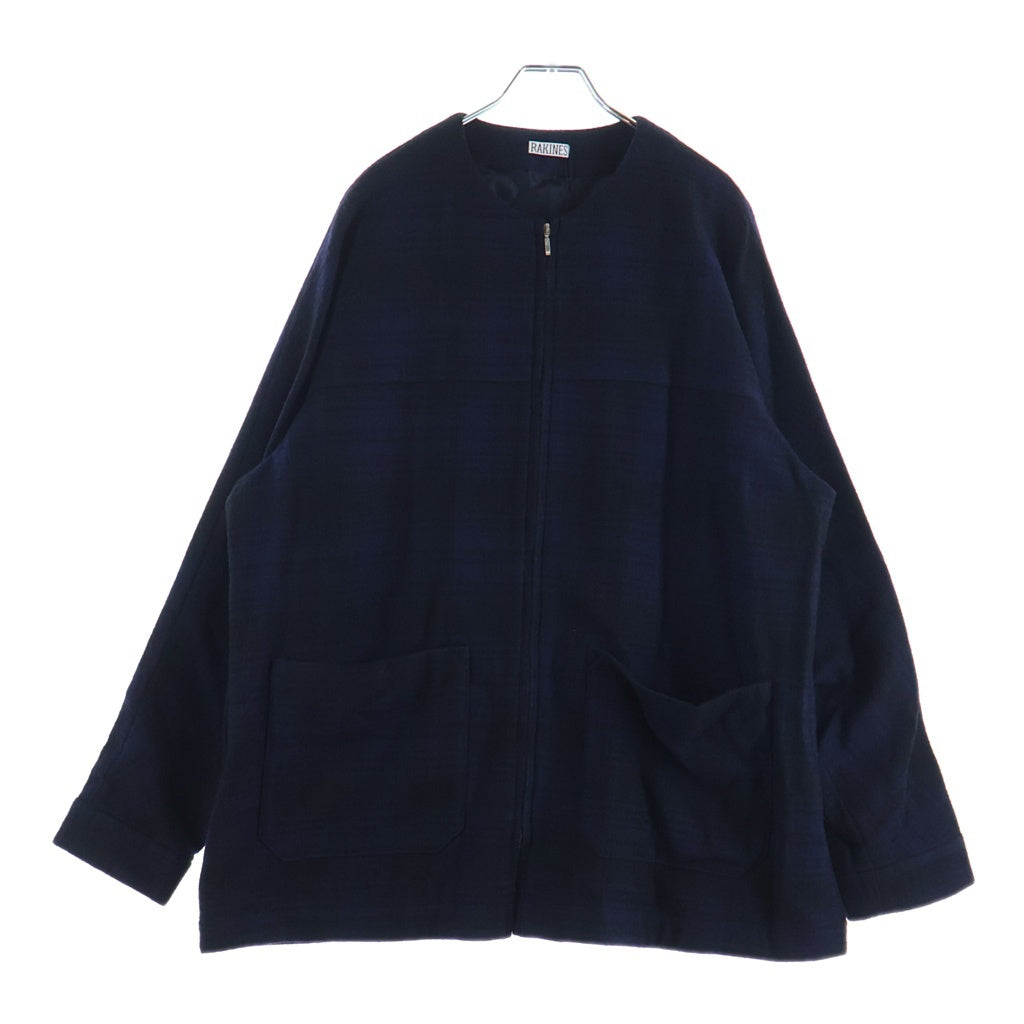 RAKINES(ラキネス) LAYER BOUCLE ROUND COLLAR JACKET ウール レイヤー ブークル ラウンド カラー ジャケット ジップアップジャケット ロングジャケット 10S23FW195J